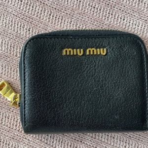 Miu Miu Mini Leather Black Wallet
